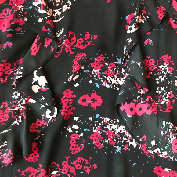 Devlin Floral Cold Shoulder Ruffle Blouse - Picture 2 of 6